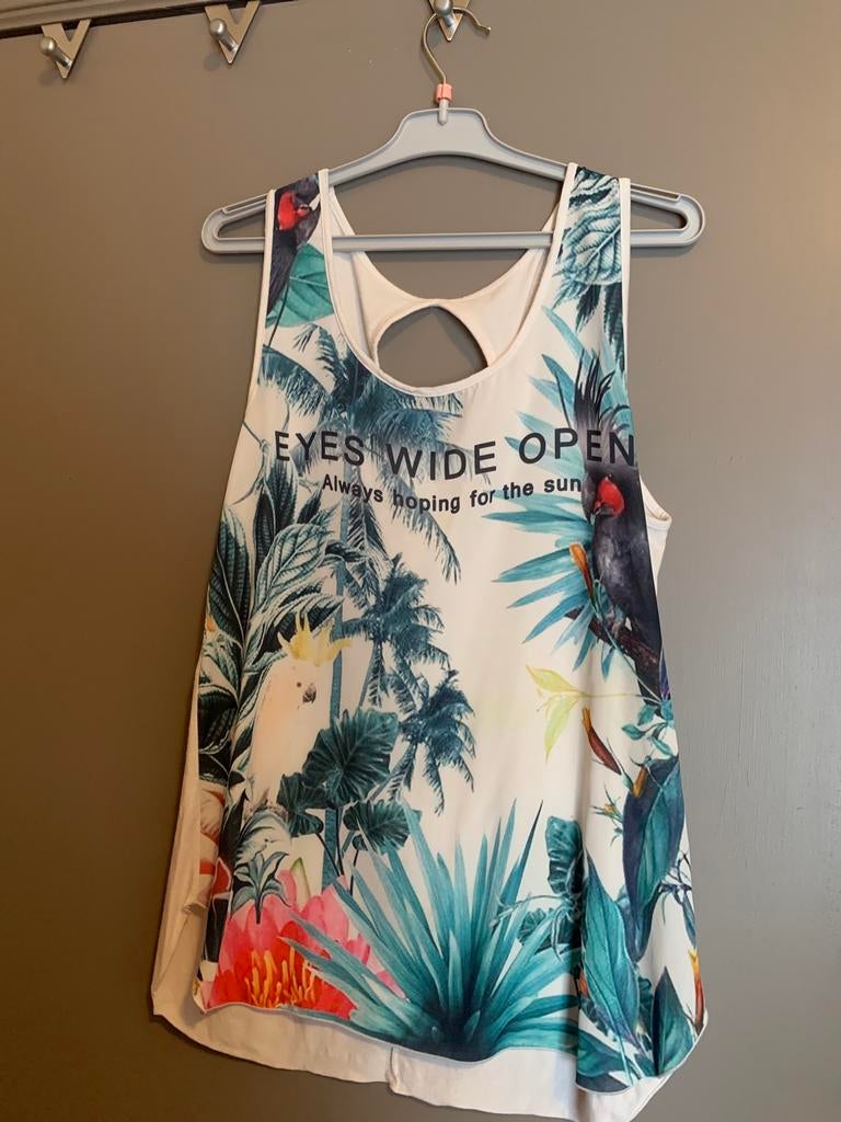 Lang T-shirt voor dames maat 44, Kleding | Dames, Blouses en Tunieken, Gedragen, Maat 42/44 (L), Wit, Ophalen of Verzenden