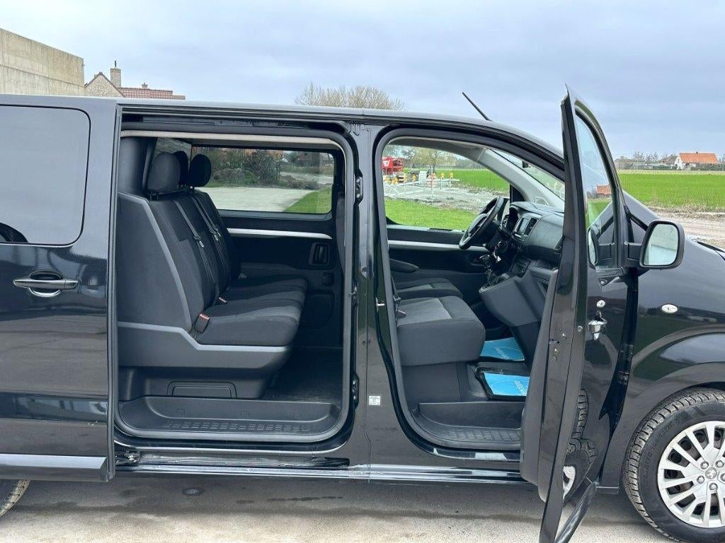 Peugeot Expert Long 2019 Dubbele Cabine 6pl Dodehoek Camera, Auto's, 90 kW, 2500 kg, Zwart, Bedrijf