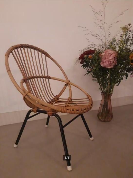 Vintage rotan kinderstoel (Rohé), Ophalen, Gebruikt, Overige typen