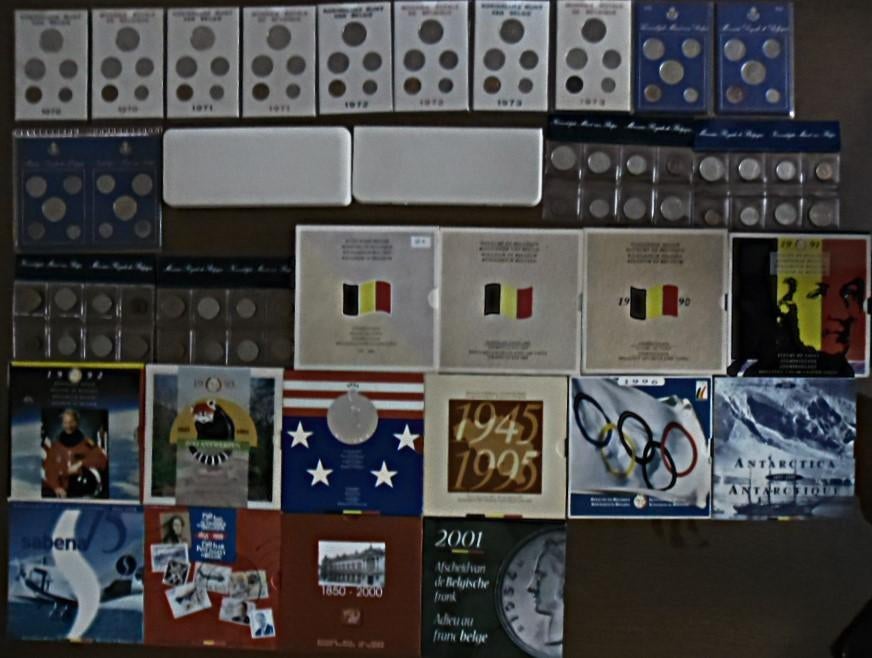 Sets francs Belges complet années 1970 à 2001 (26 sets), Timbres & Monnaies, Monnaies | Belgique, Série, Autre, Argent, Envoi