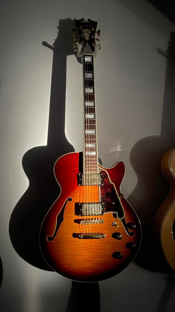 Guitare électrique D'Angelico Excel SS avec étui, Enlèvement ou Envoi, Comme neuf, Hollow body, Autres marques