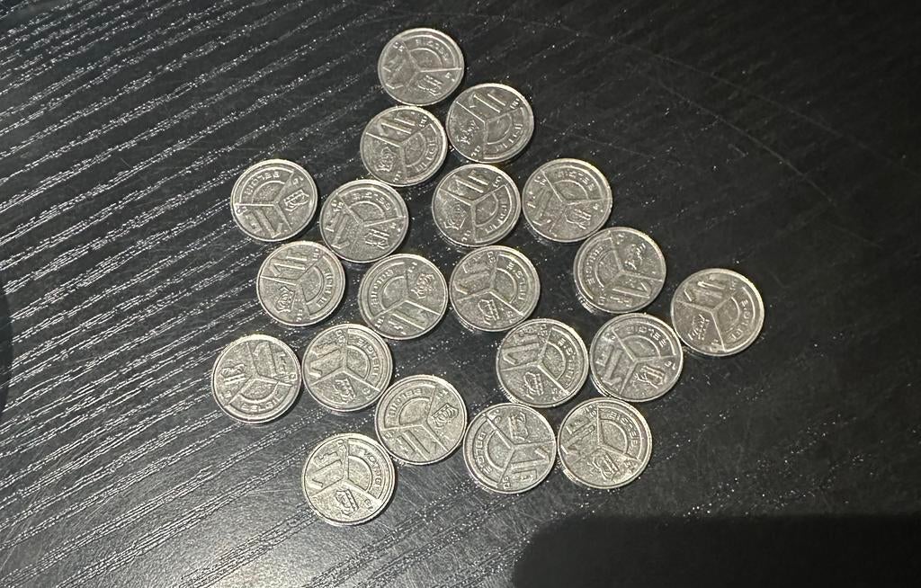 1 Belgische Frank muntjes, Ophalen, Metaal, Setje