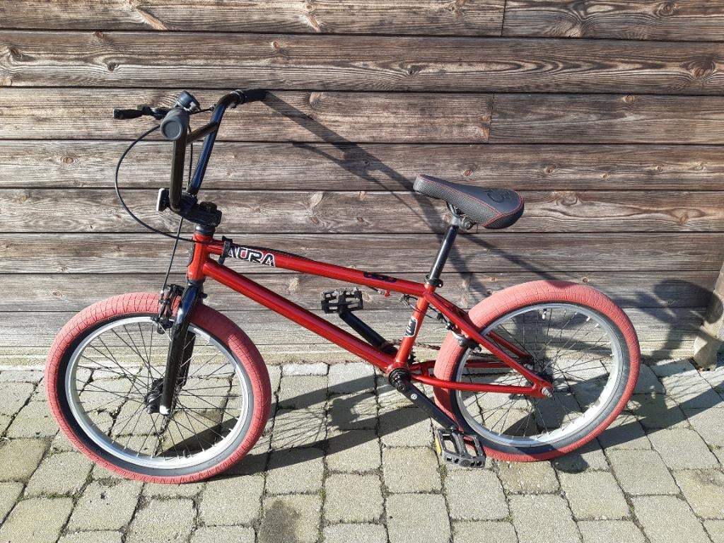 DK BMX aura rood 20 inch, Fietsen en Brommers, Ophalen, Gebruikt, Staal, 20 tot 24 inch