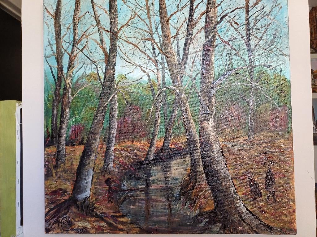 Schilderij olieverf op doek, nieuw., Antiek en Kunst, Ophalen