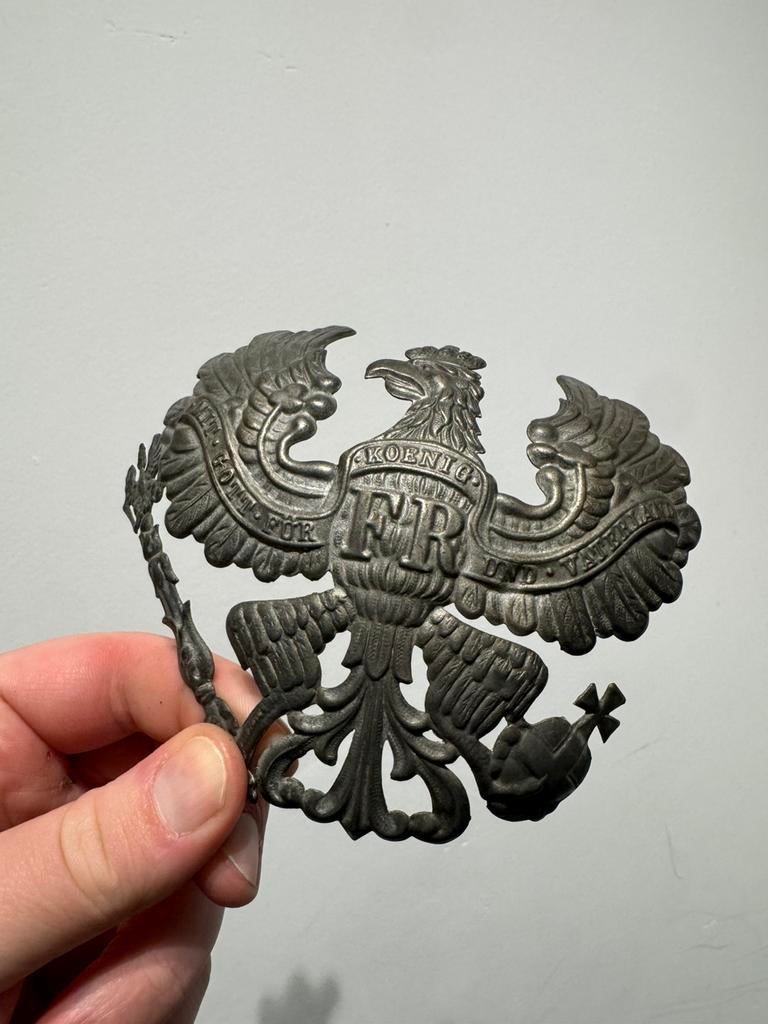 WW1 plaque pour casque a pointe Allemand, Collections, Enlèvement ou Envoi