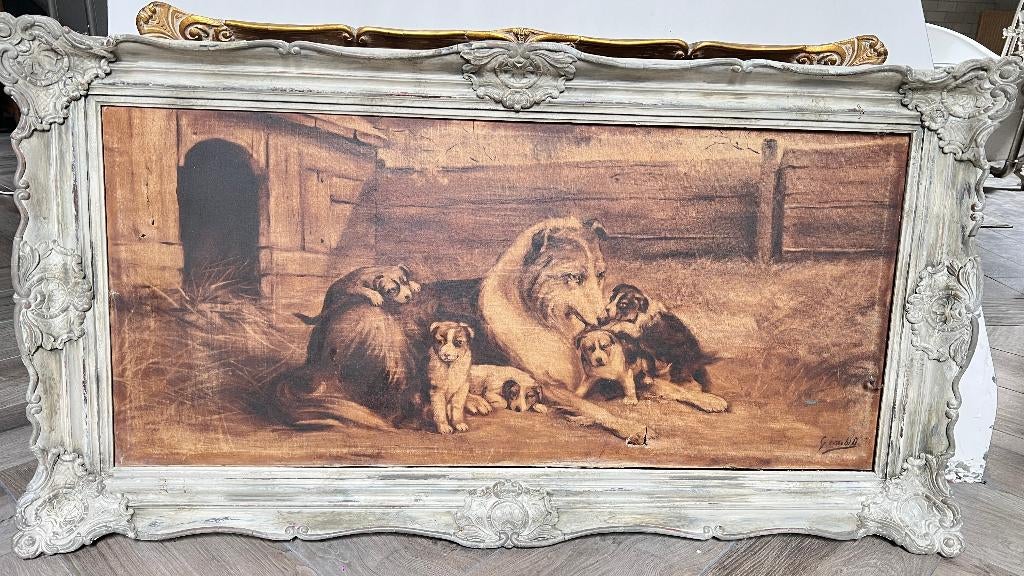 Schilderij hond Lassie, Ophalen