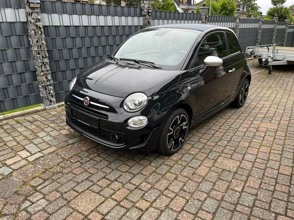Fiat 500 C Rockstar Hybrid, Auto's, Fiat, Cabriolet, Leder en Stof, Zwart, Handgeschakeld