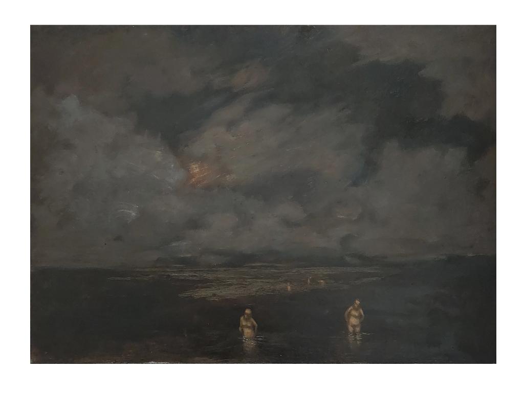 Paysage avec des personnes qui se baignent (nageurs de nuit), Enlèvement ou Envoi