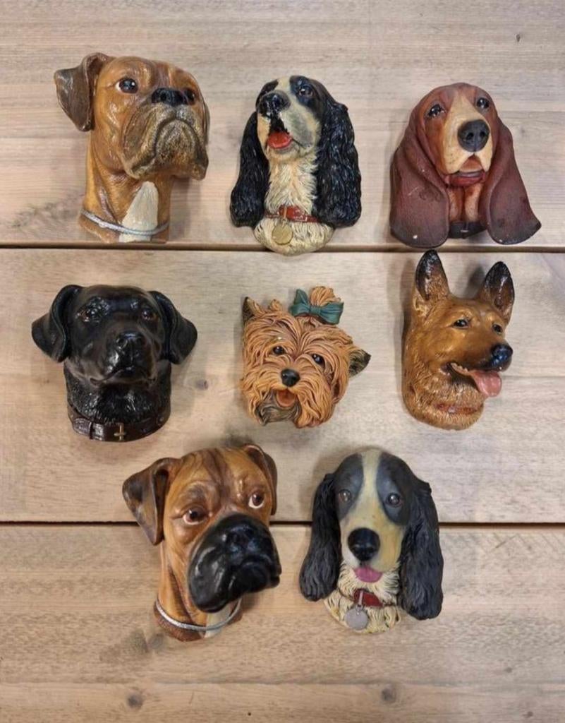 11 vintage Bosson, Bossons hoofden, gips & made in England., Ophalen of Verzenden, Gebruikt, Dier