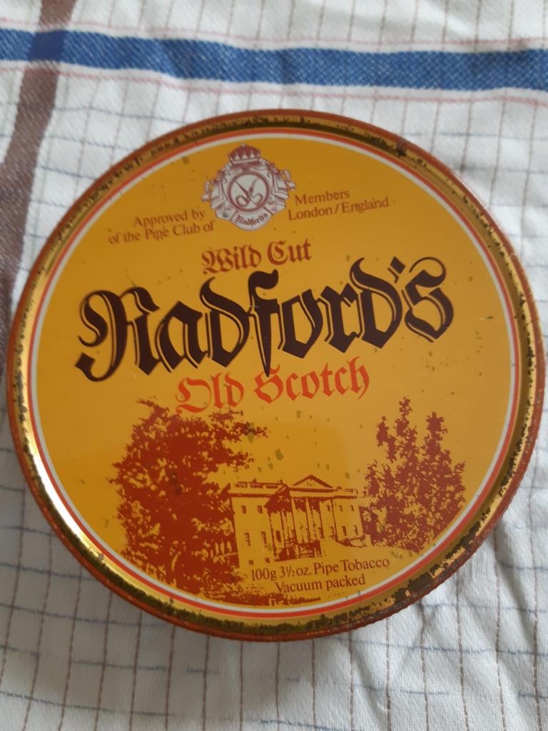 Oud tabak doosje(Radford's Old Scotch.), Ophalen of Verzenden, Gebruikt