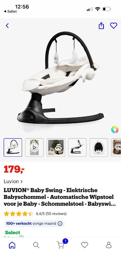 Babyswing Luvion, Kinderen en Baby's, Wipstoeltjes, Wipstoel, Ophalen, Overige merken, Met gordel(s) of riempje(s)