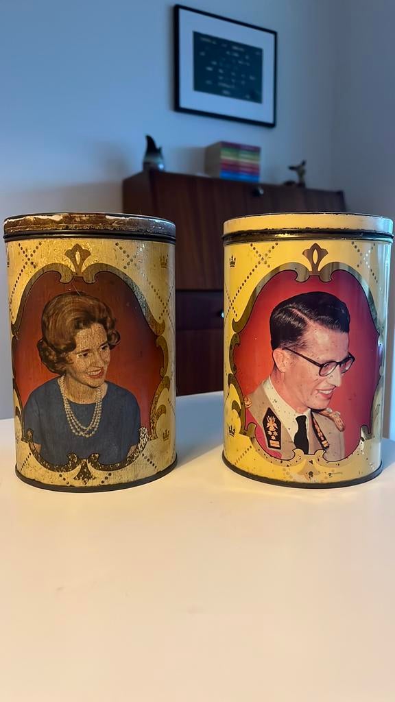 Blikken doos Boudewijn en Fabiola, Verzamelen, Koningshuis en Royalty, Ophalen of Verzenden, Gebruikt