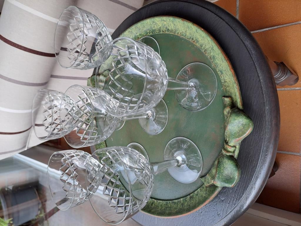 6 kristallen , rode wijnglazen, Ophalen of Verzenden