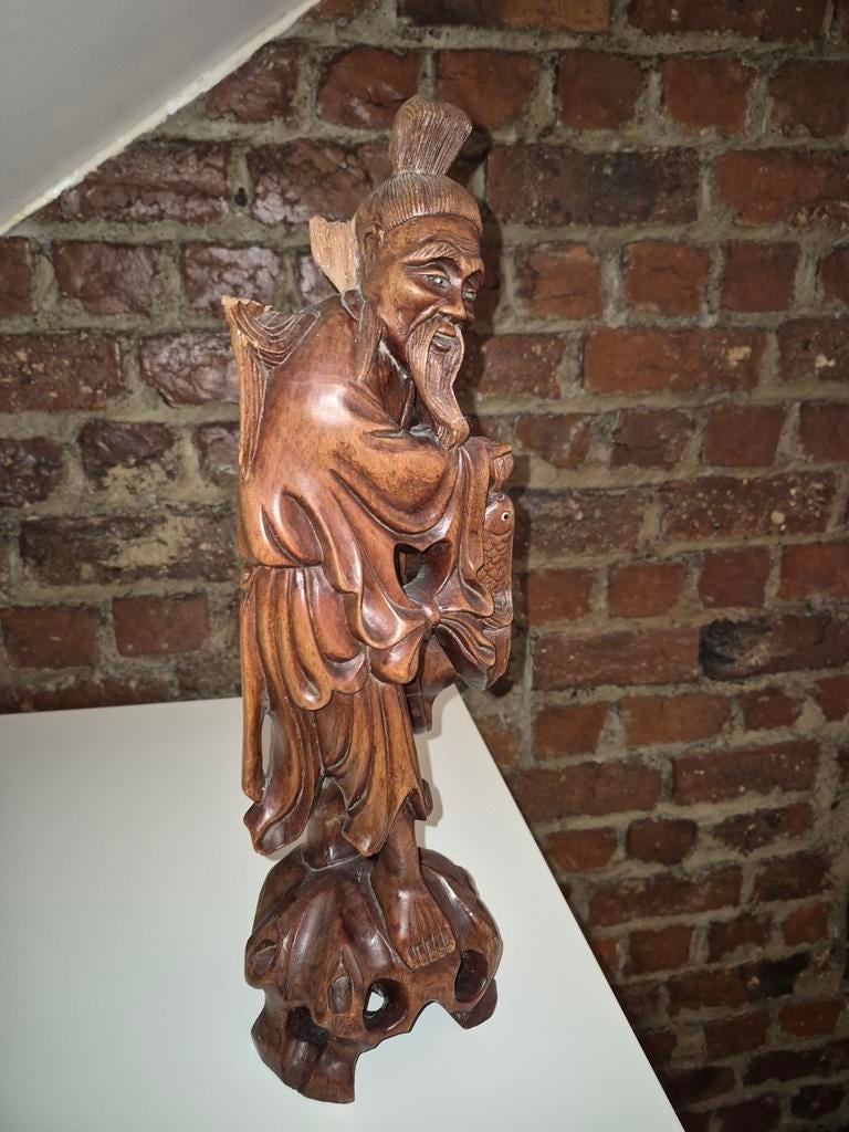 Statue décorative en bois sculptée à la main, Enlèvement