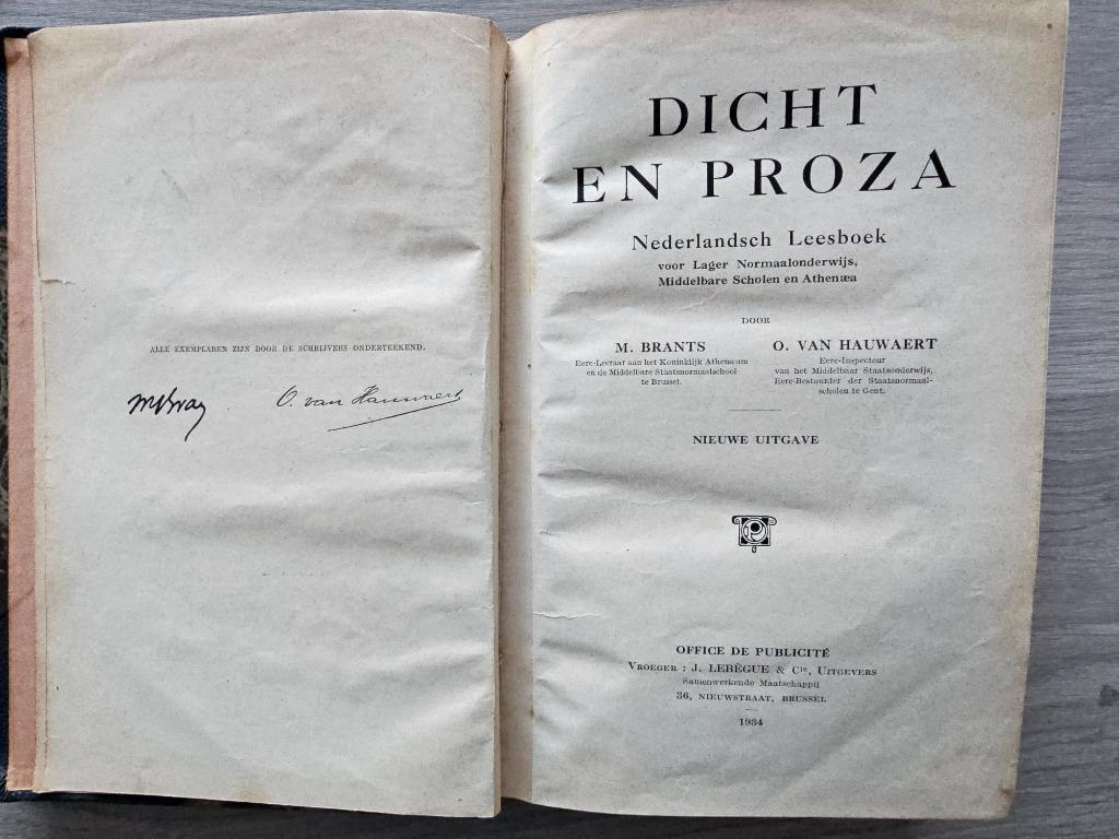 Dicht en proza 1934 versie, Antiek en Kunst, Antiek | Boeken en Manuscripten, Ophalen of Verzenden