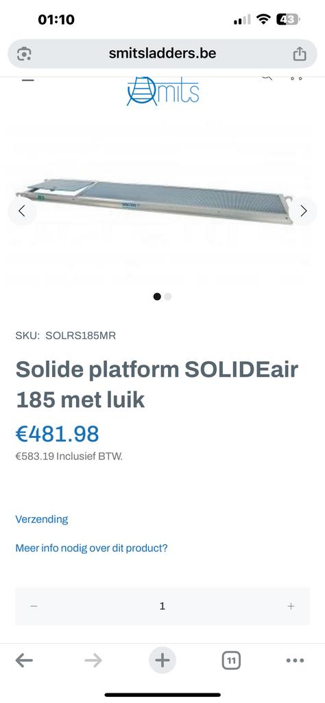 Solide stelling platforms, Ophalen, Nieuw