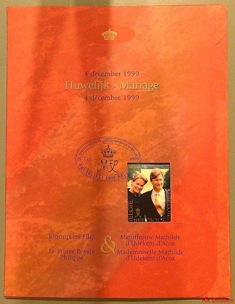 speciale uitgave Huwelijk Filip en Mathilde (mijn ref MK-31), Postzegels en Munten, Ophalen of Verzenden
