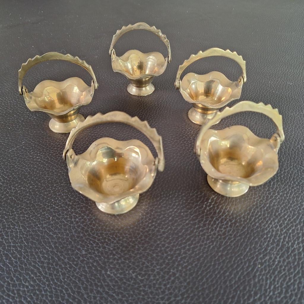 5 paniers vintage en cuivre, Antiquités & Art, Enlèvement ou Envoi