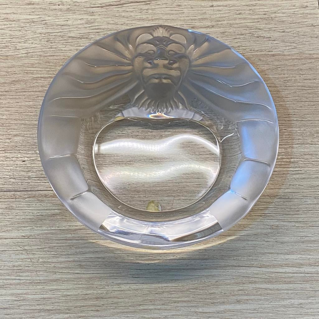 Asbak, lege zak Lalique, leeuwenkop, Antiek en Kunst, Ophalen of Verzenden