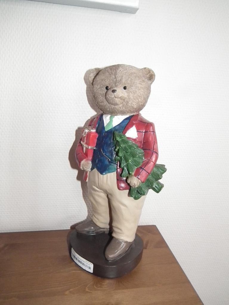 Ours en résine (avec cadeau & sapin) hauteur 34 cm., Envoi, Neuf