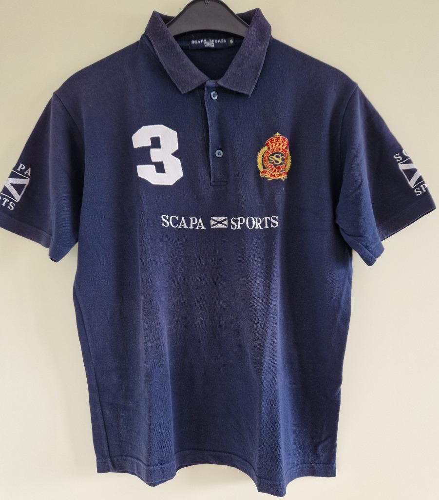 Scapa Sport heren poloshirt maat s, valt als m, donkerblauw, Enlèvement ou Envoi, Comme neuf, Taille 48/50 (M), Bleu