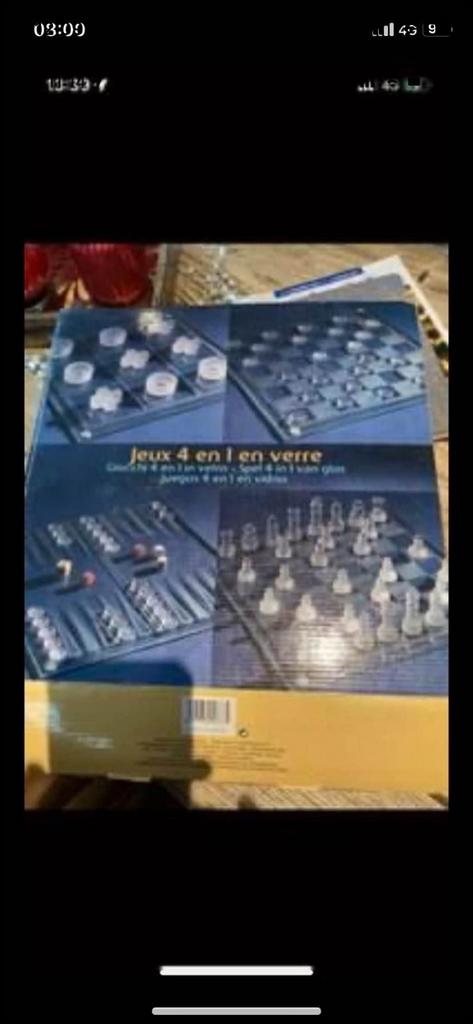 Glazen dambord met 3 andere spellen, Ophalen of Verzenden, Nieuw