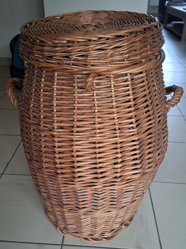 Rieten mand, Huis en Inrichting, Woonaccessoires | Overige, Ophalen, Gebruikt