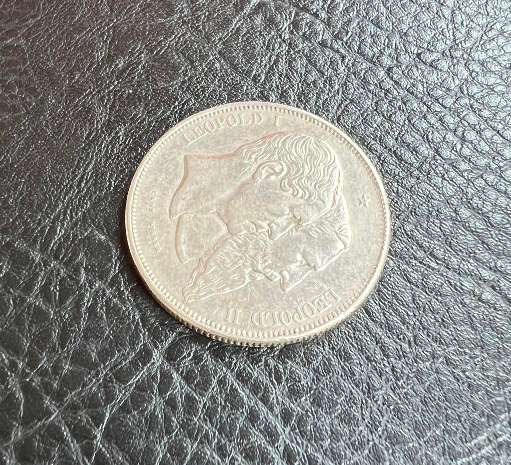 België, module vijf frank (zilver) Leopold I en Leopold II, Postzegels en Munten, Munten | België, Ophalen of Verzenden, Zilver