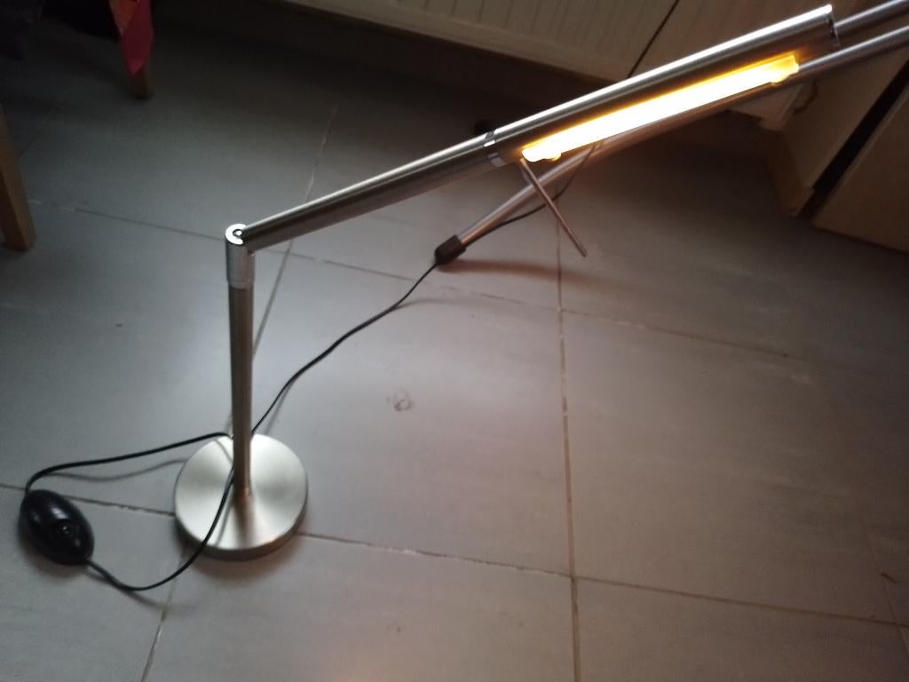 Inox bureaulamp " LUCIDE", Ophalen, Gebruikt, Metaal, 50 tot 75 cm