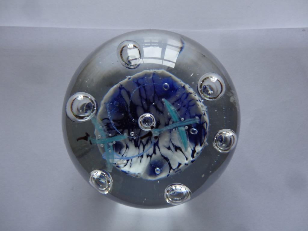 Boule en verre sulfure ancienne motifs oiseaux presse papier, Enlèvement ou Envoi