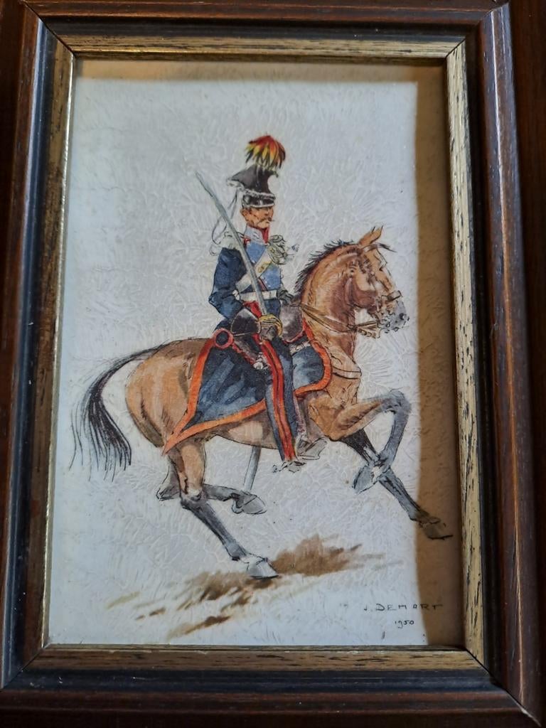 Soldaten kunstwerk van J Demart.  1950.is hier gekend voor, Antiek en Kunst, Ophalen of Verzenden