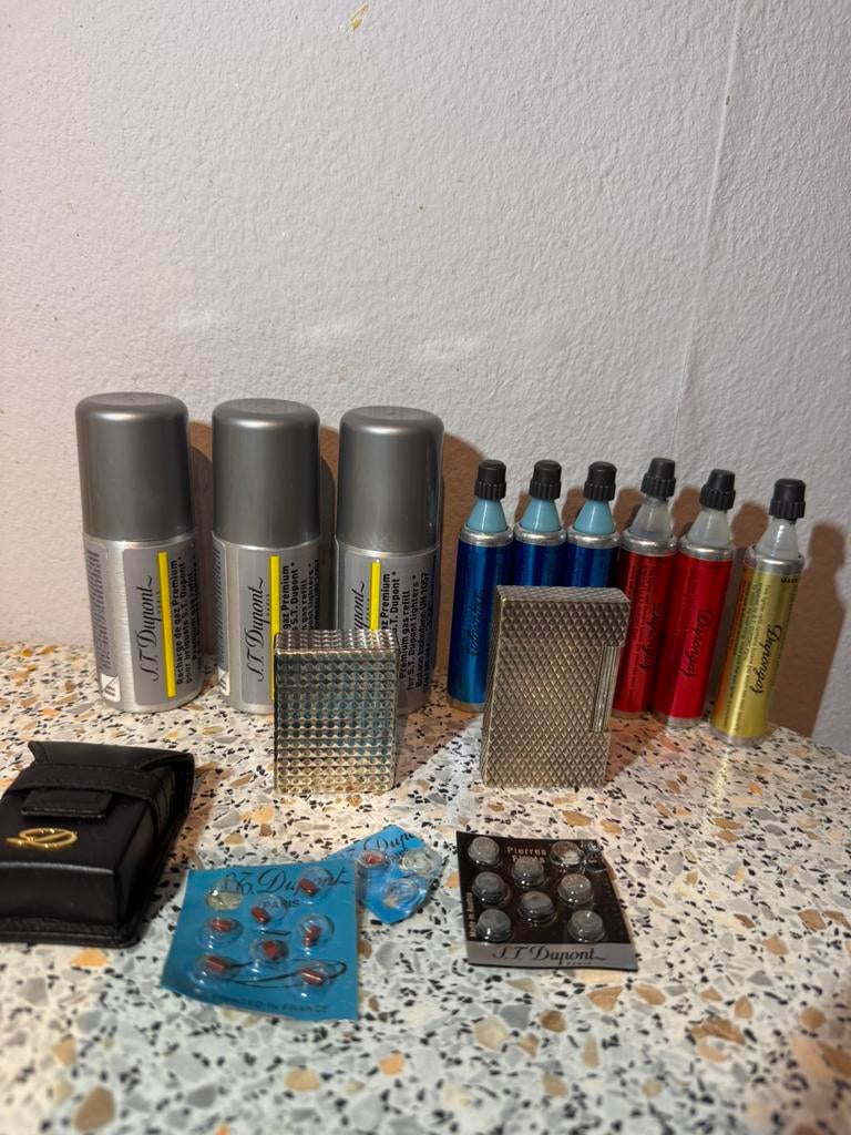 Lot des deux briquets St.Dupont plaque argent, Enlèvement, Utilisé, Briquet