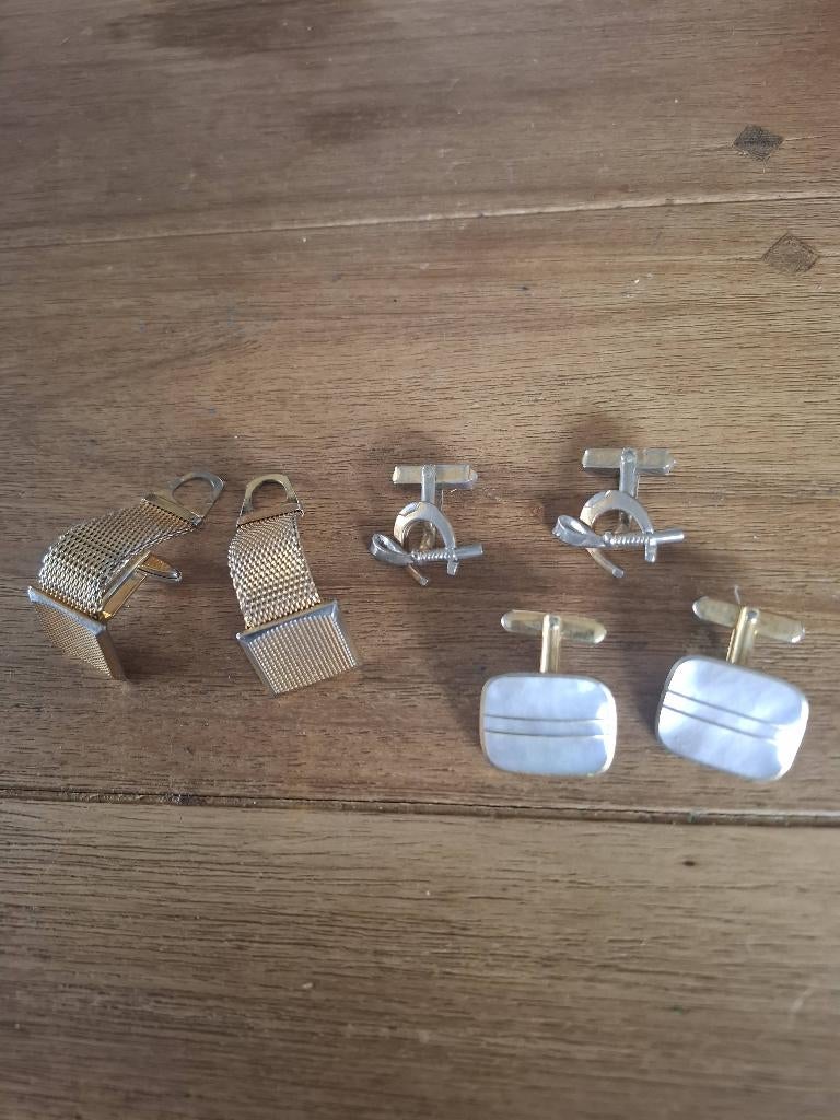 Lot boutons de manchette, Bijoux, Sacs & Beauté, Boutons de manchette, Enlèvement, Utilisé, Autres matériaux, Doré