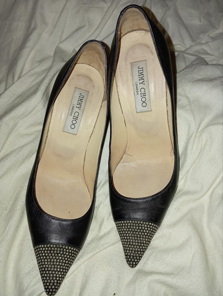 JIMMY CHOO London, dark blue stilleto's, size: 39, Ophalen of Verzenden, Zo goed als nieuw
