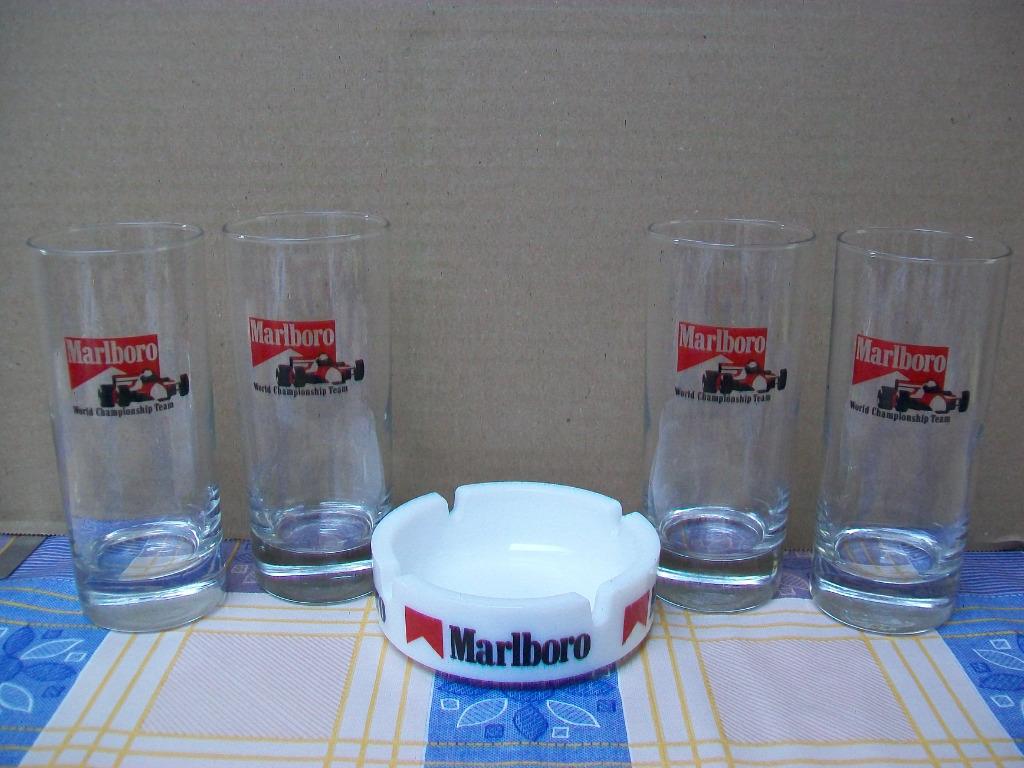 Marlboro Glazen Asbak - Formule 1 - F1 - Vintage Retro, Verzamelen, Ophalen, Zo goed als nieuw, Gebruiksvoorwerp