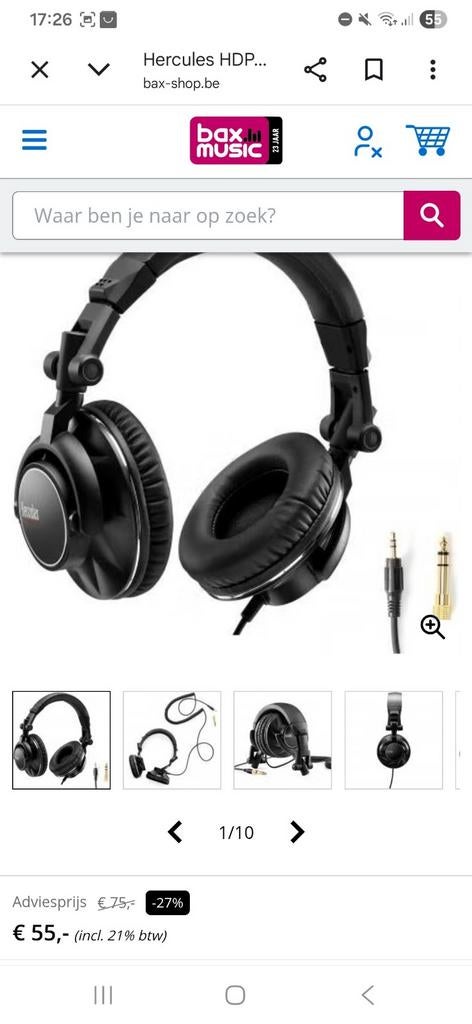 Hercules dj controller + Hercules kop telefoon, Computers en Software, Headsets, Hercules, On-ear, Ophalen of Verzenden, Zo goed als nieuw