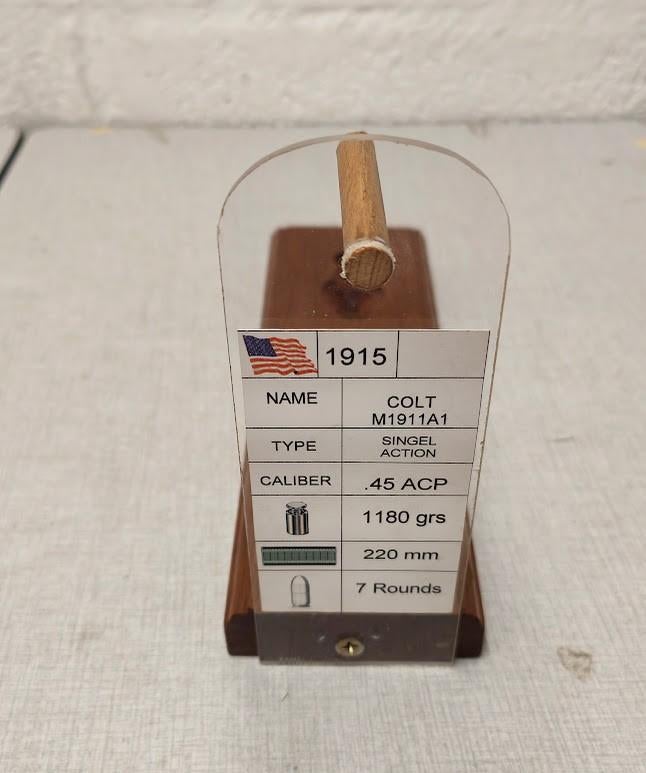 Présentoir en bois/plexiglas pour pistolet Colt Mod1911A1, Enlèvement ou Envoi, Armée de terre, Autres types