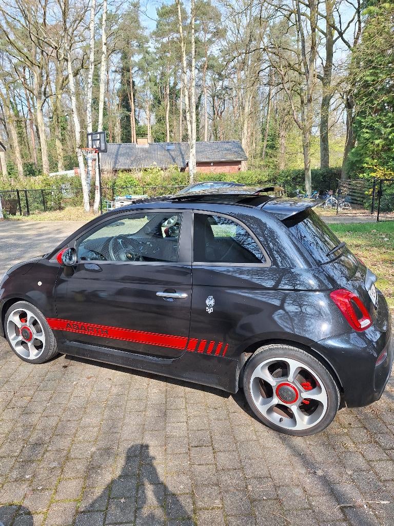 Te Koop Fiat Abarth 595 1.4 Benzine, Auto's, Voorwielaandrijving, Zwart, Leder, Handgeschakeld