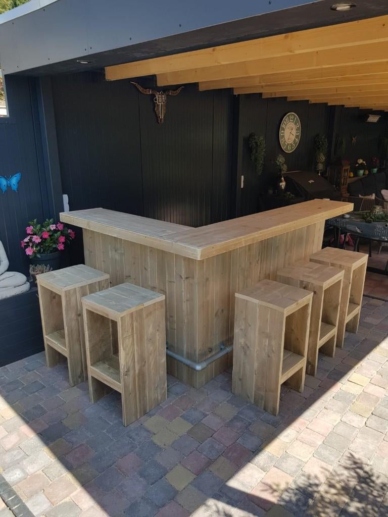 Unieke toog, bar van steigerhout of douglashout maatwerk, Tuin en Terras, Ophalen, Nieuw