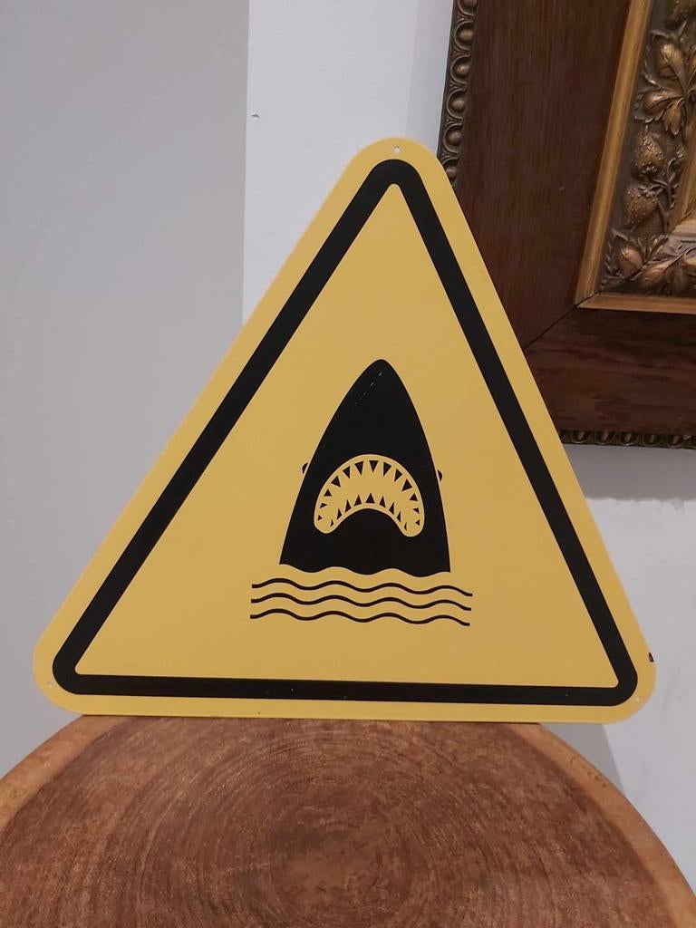Metal board haai. Perfect decoration. Size is 36 cm, Ophalen of Verzenden
