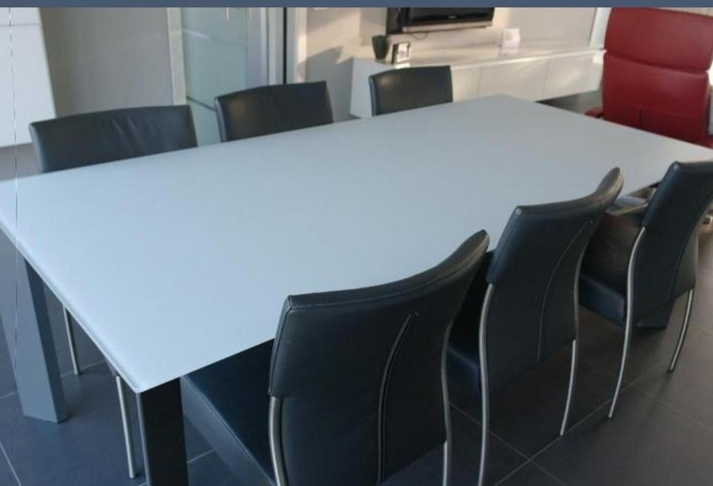 plateau de table en verre blanc marque Joli (comme neuf), 200 cm ou plus, Comme neuf, Rectangulaire, Modern