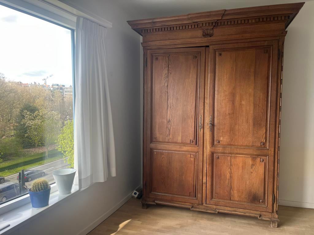 Eiken kast, Huis en Inrichting, Kasten | Kleerkasten, Ophalen, Met plank(en), Gebruikt, 100 tot 150 cm