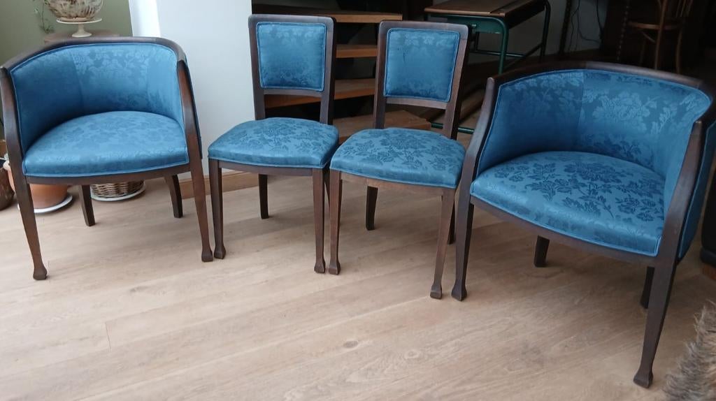 Antieke geherstoffeerde zeteltjes en stoelen, Antiek en Kunst, Ophalen