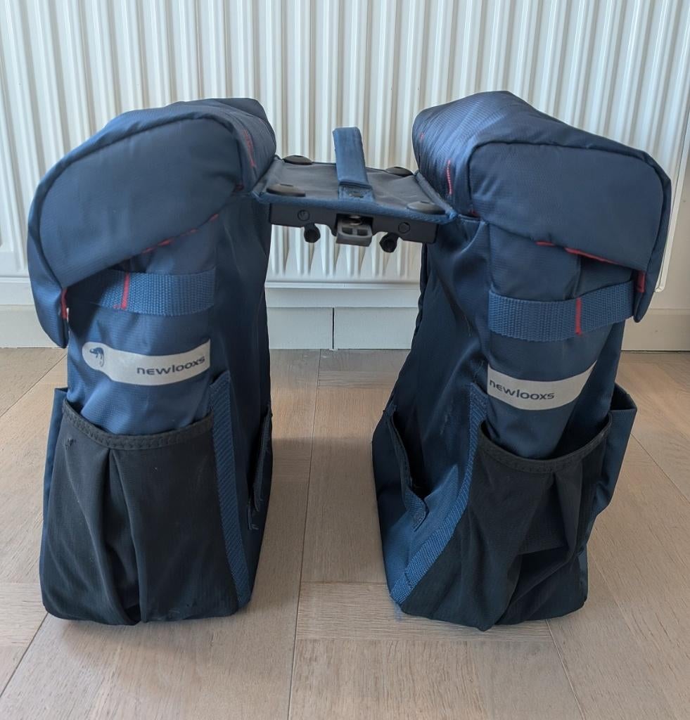 New Looxs Vigo dubbele fietstas Racktime – 37 liter – Blauw, Fietsen en Brommers, Ophalen of Verzenden