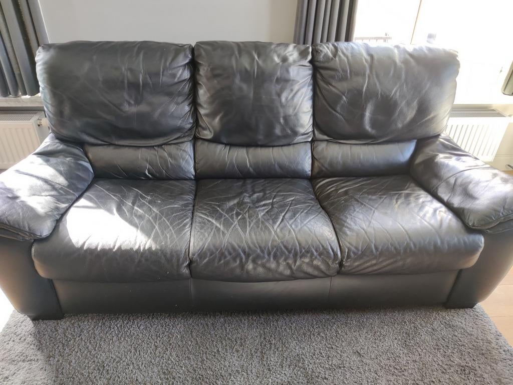 Lederen zetel 3-zit, Huis en Inrichting, Zetels | Zetels, Ophalen, Leer