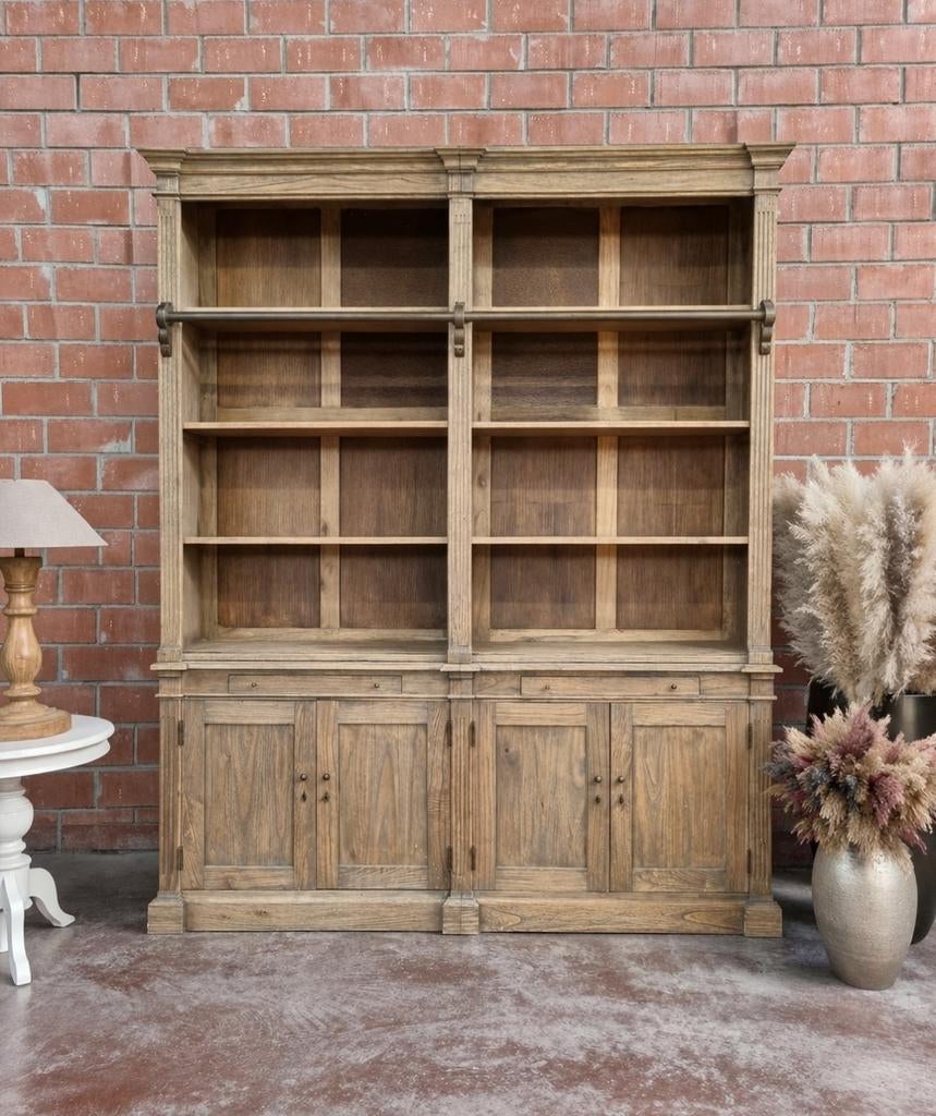 Teak boekenkast/bibliotheekkast art:92/26, Huis en Inrichting, Kasten | Boekenkasten, Ophalen, 200 cm of meer, Teak, Teakhout