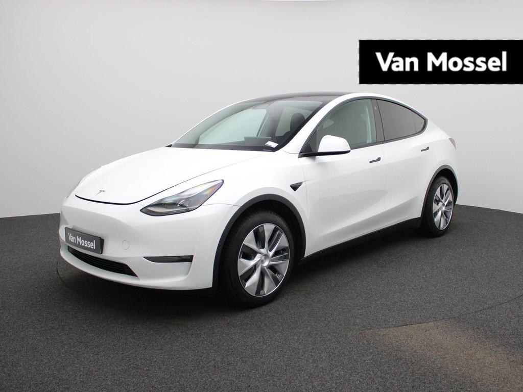 Tesla Model Y Long Range Dual Motor AWD SOH 93% | PANORAMA |, Auto's, Elektrische ramen, Stof, Wit, 5 zetels