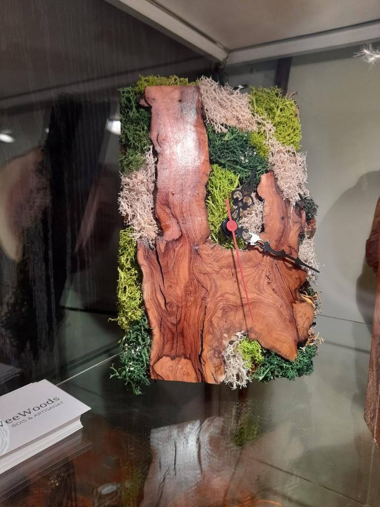 Horloge bois olivier, Antiquités & Art, Enlèvement ou Envoi