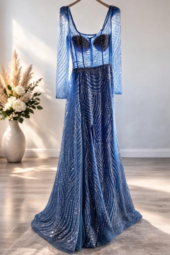 Galajurk/avondjurk Lanuit Couture, Ophalen, Blauw, Nieuw, Maat 36 (S)