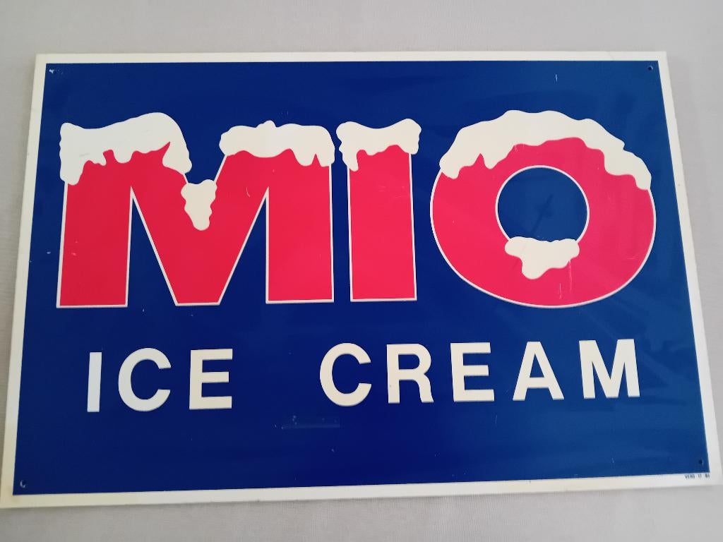 Plaque publicitaire Mio ice cream, Enlèvement ou Envoi, Utilisé, Panneau publicitaire